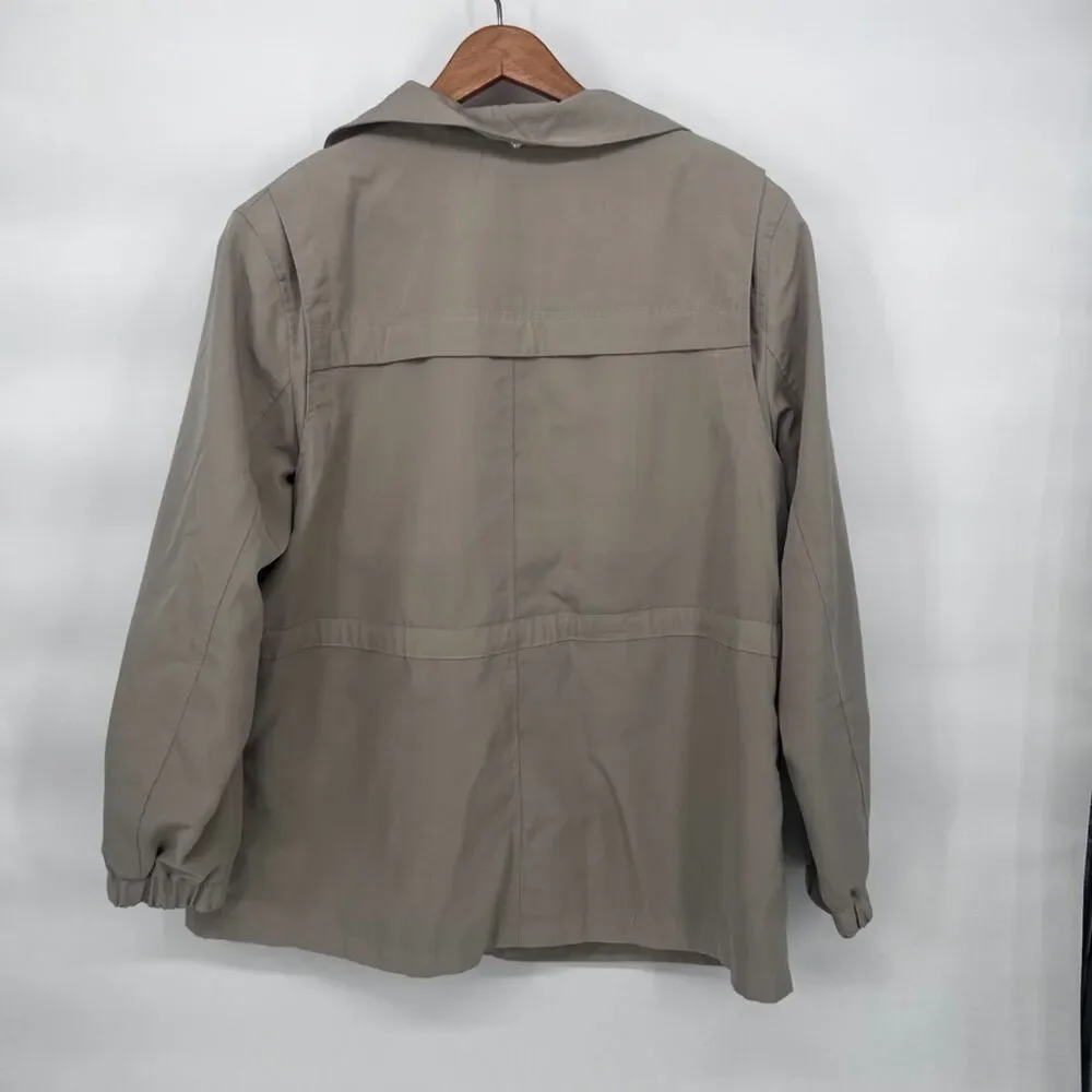 FS Limited Khaki Utility Jacket Zip Drawstring Waist Wind Rain Jacket Sz 1X‎